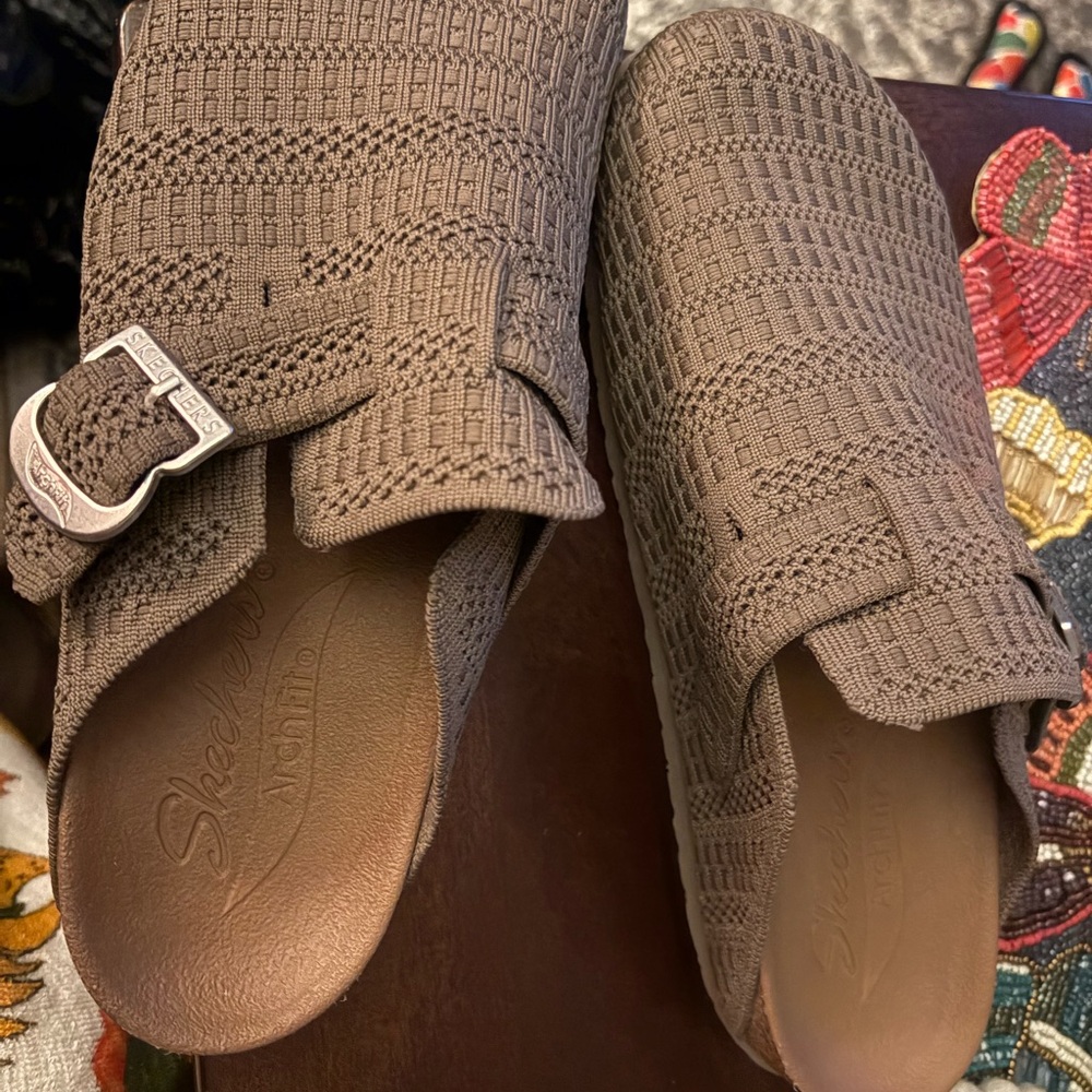 Skechers Arch Fit Brown Textured Slip-Ons